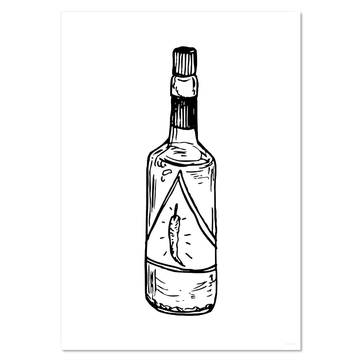 A4 'Chilli Sauce Bottle' Wall Poster / Print (PP00052650)