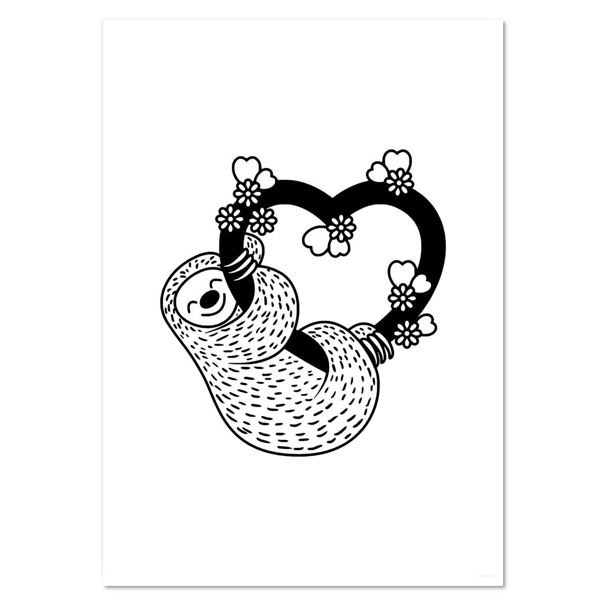 A4 'Sloth Love' Wall Poster / Print (PP00064650)