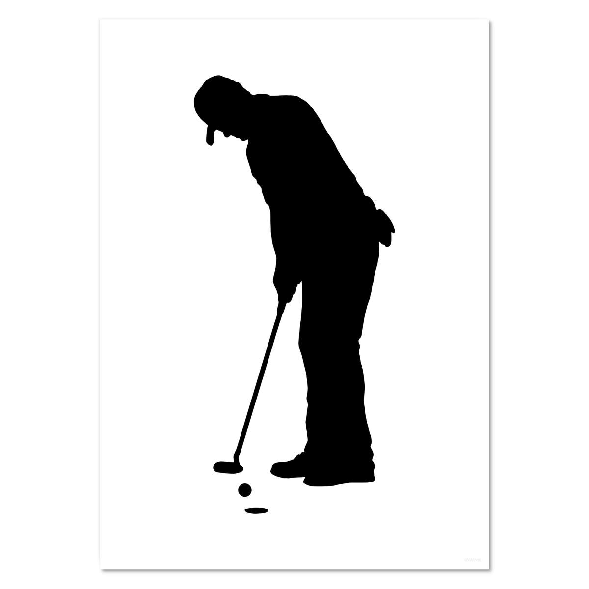 A4 'Putting Golfer Silhouette' Wall Poster / Print (PP00085338)