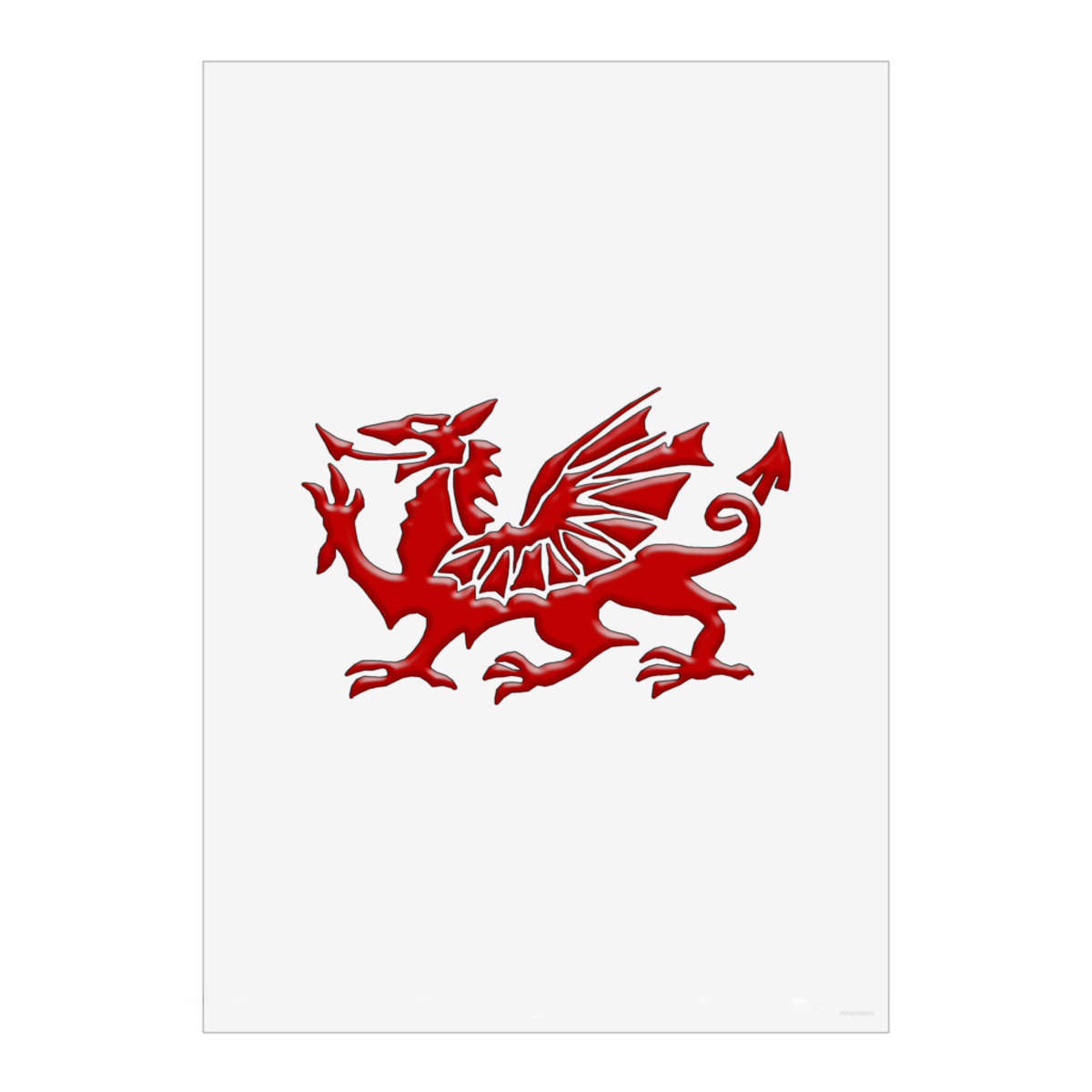'Welsh Dragon' Wall Art Poster - A4 Portrait - Stylised Welsh Beast Glossy Graphic - Unframed Wall Art Print for Home Decor - 297mm / 11.7in (PP00150010)