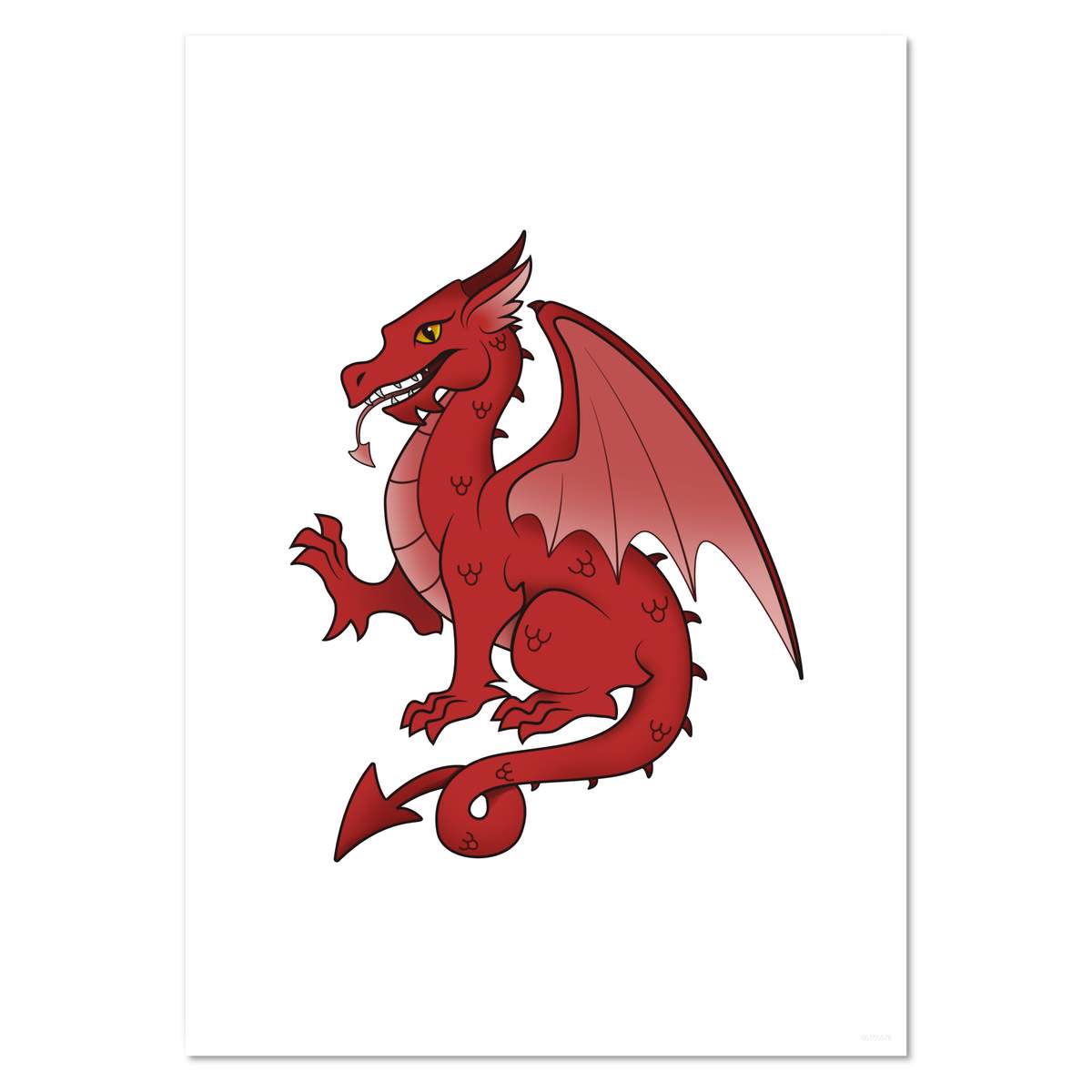 A4 'Welsh Dragon' Wall Poster / Print (PP00150978)