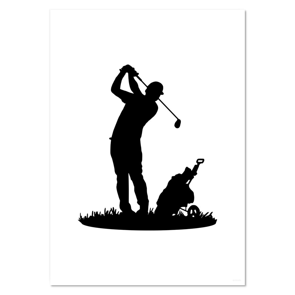 A4 'Golfer Silhouette' Wall Poster / Print (PP00153358)