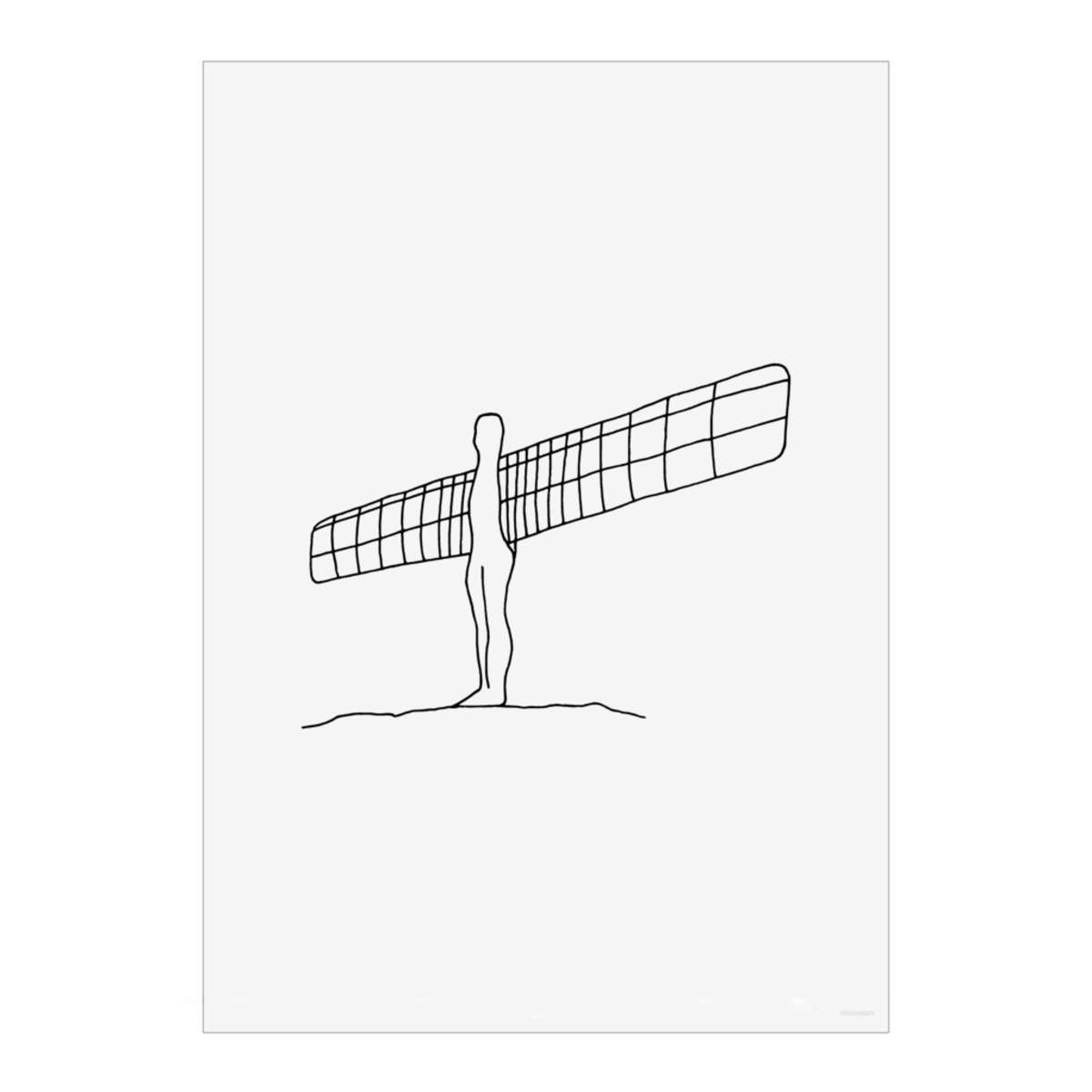 'Angel Of The North' Wall Art Poster - A4 Portrait - Unframed Wall Art Print for Home Decor - 297mm / 11.7in (PP00186973)