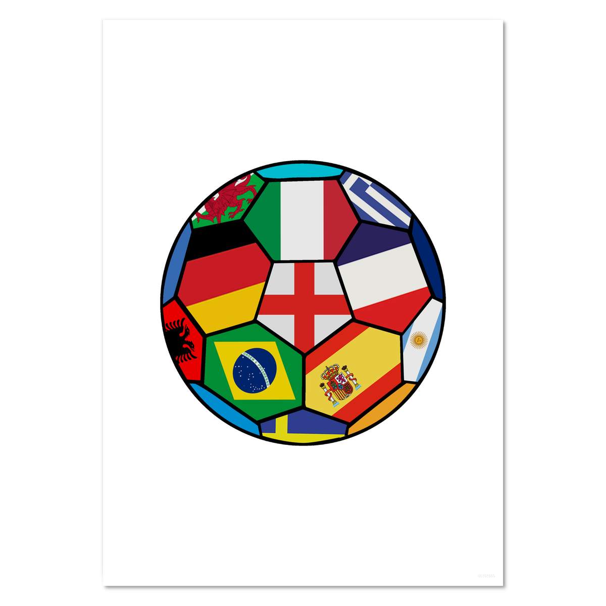 A4 'World Cup Flags Football' Wall Poster / Print (PP00193999)