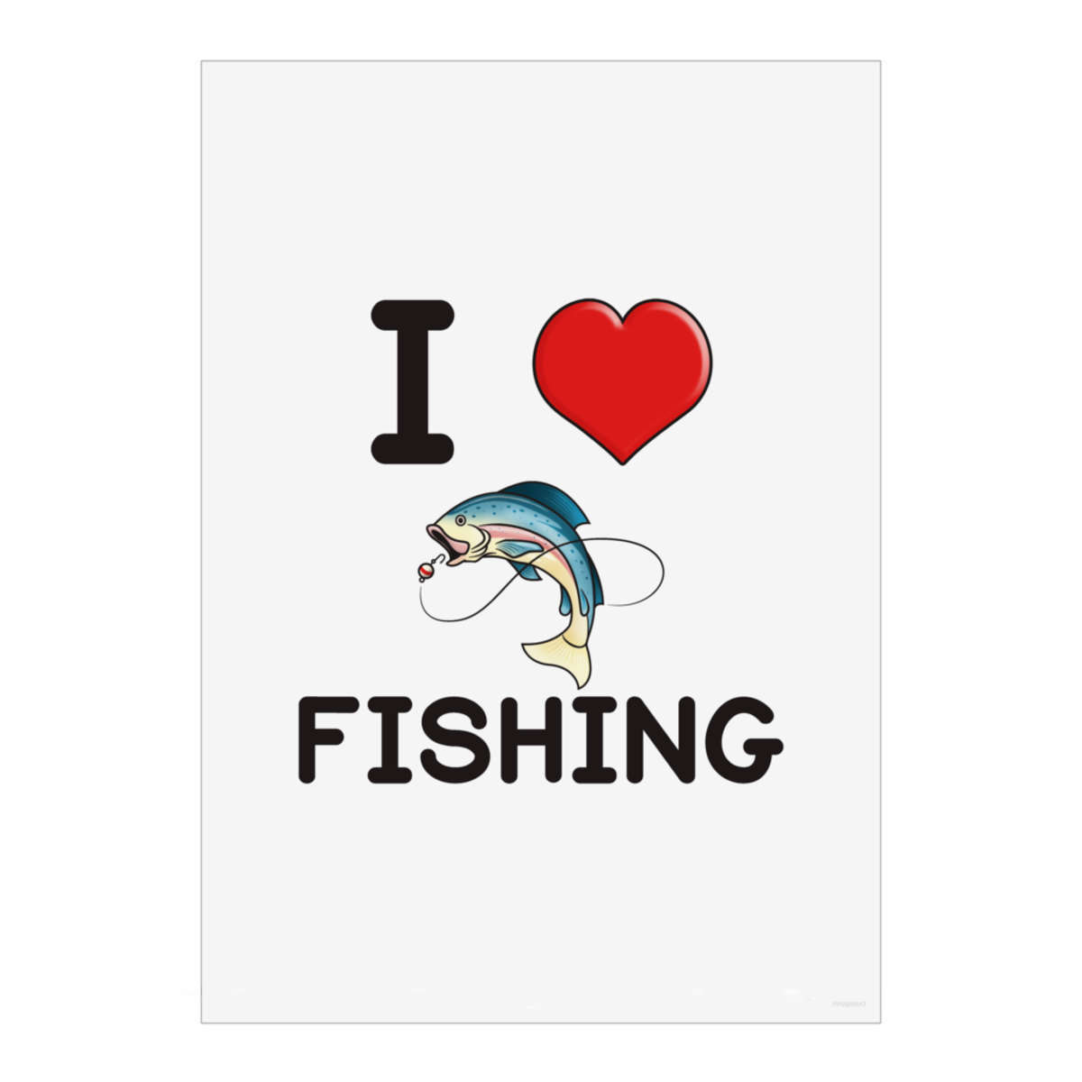 'I Love Fishing' Wall Art Poster - A4 Portrait - Unframed Wall Art Print for Home Decor - 297mm / 11.7in (PP00200017)