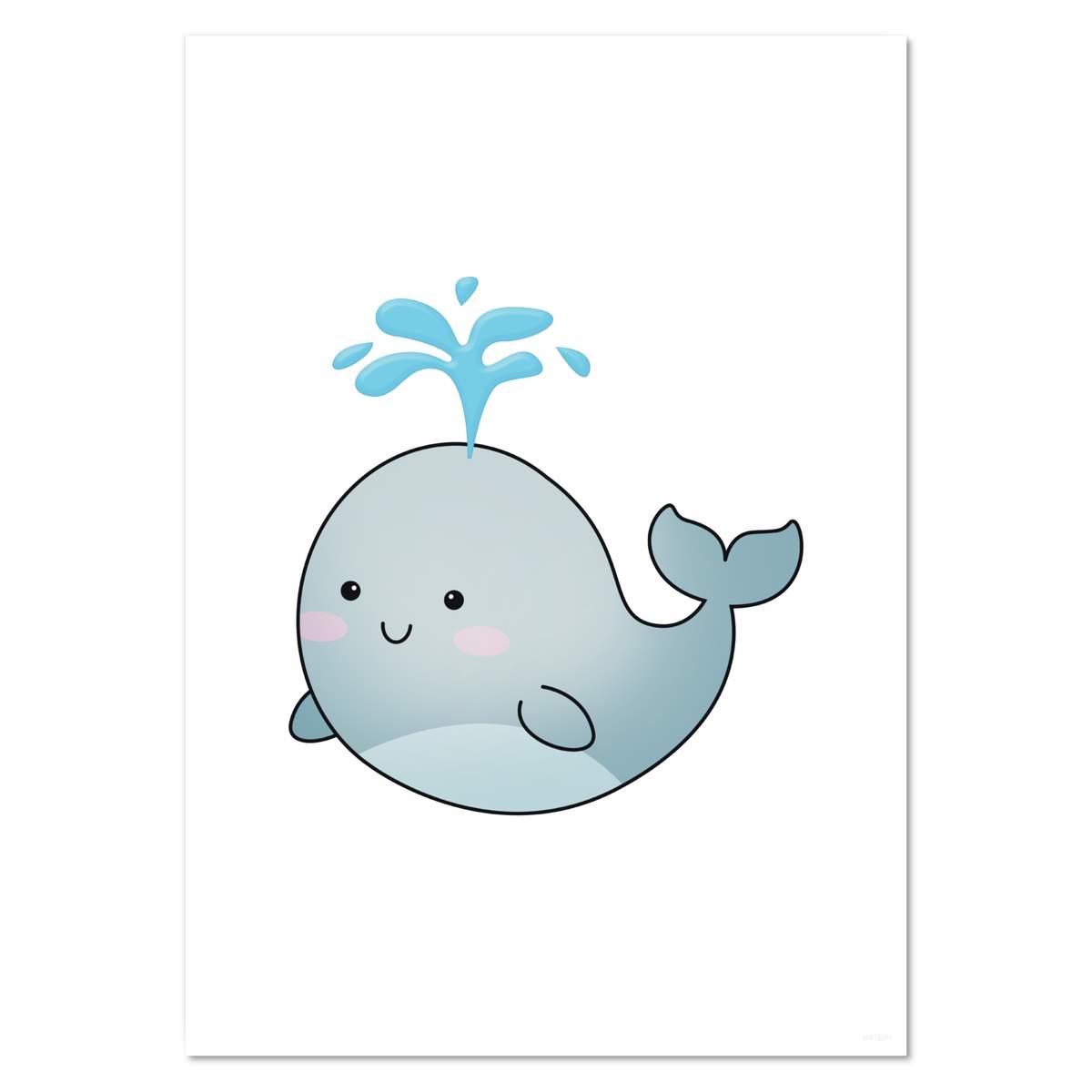 A4 'Cute Whale' Wall Poster / Print (PP00232271)