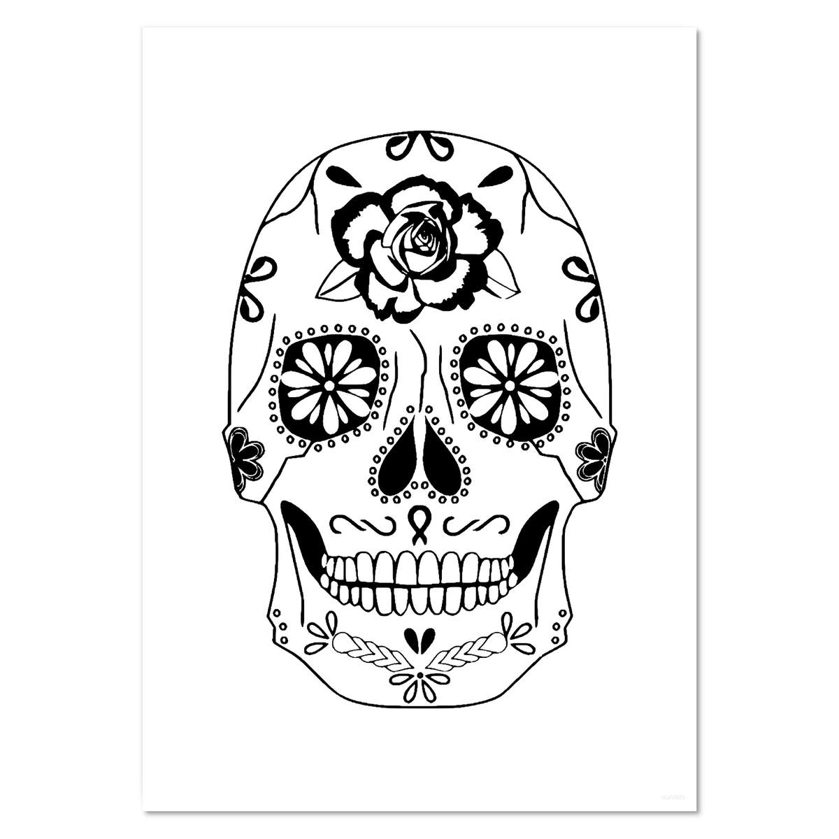 A4 'Day Of The Dead Skull' Wall Poster / Print (PP00235889)