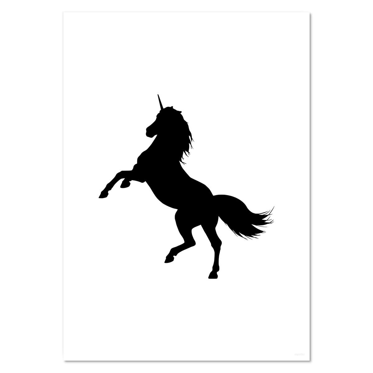 A4 'Rearing Unicorn Silhouette' Wall Poster / Print (PP00236501)