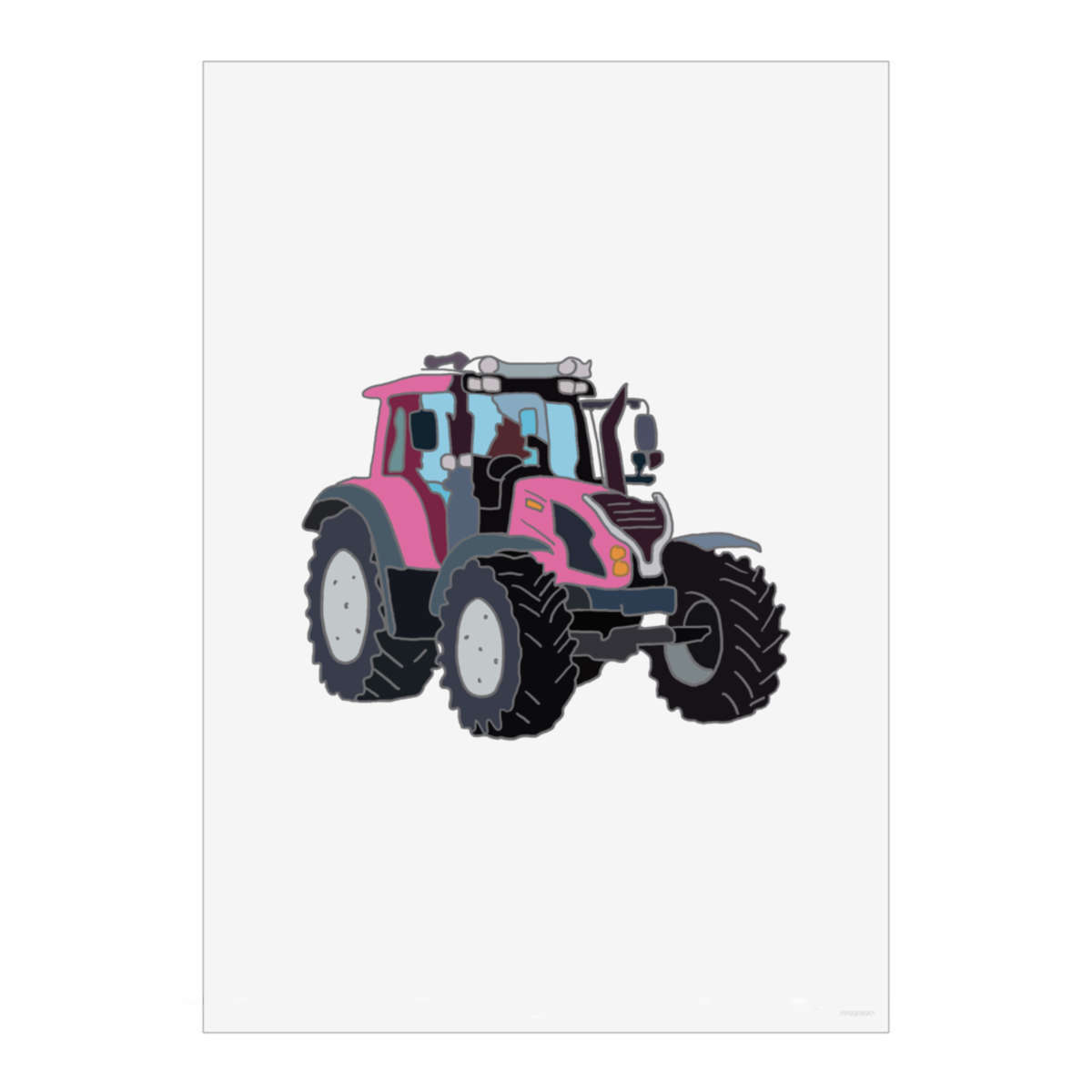 'Pink tractor ' Wall Art Poster Print -  Unframed Artwork for Home Decor - A4 Portrait (PP00236951)