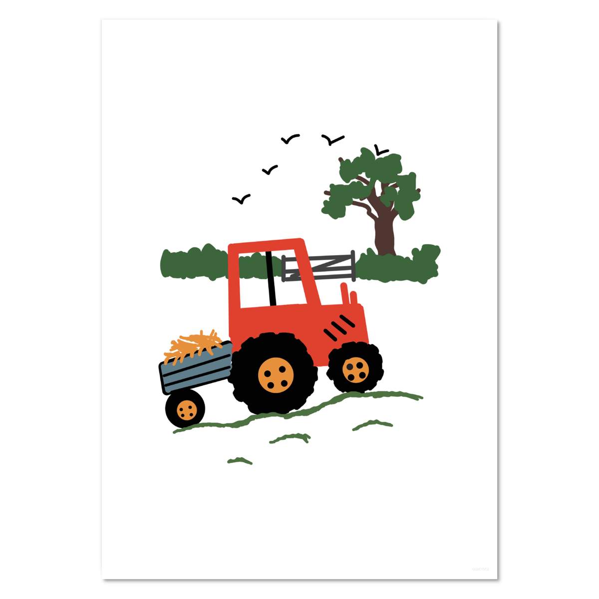 A4 'Tractor With a Trailer of Corn' Wall Poster / Print (PP00261952)