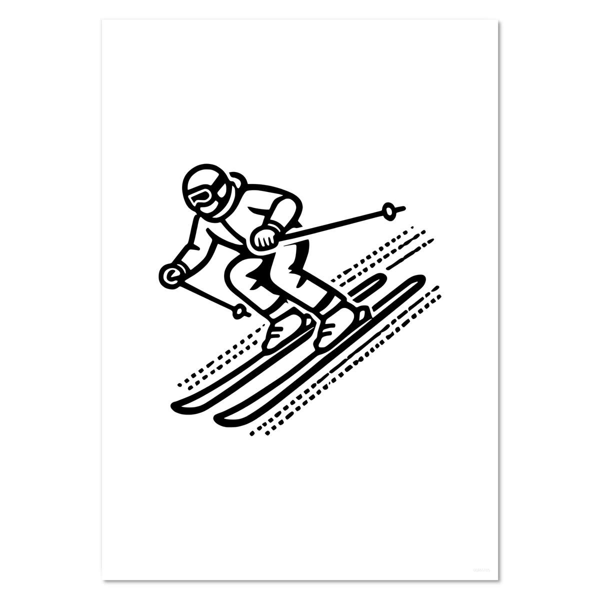A4 'Downhill Skiing' Wall Poster / Print (PP00280189)