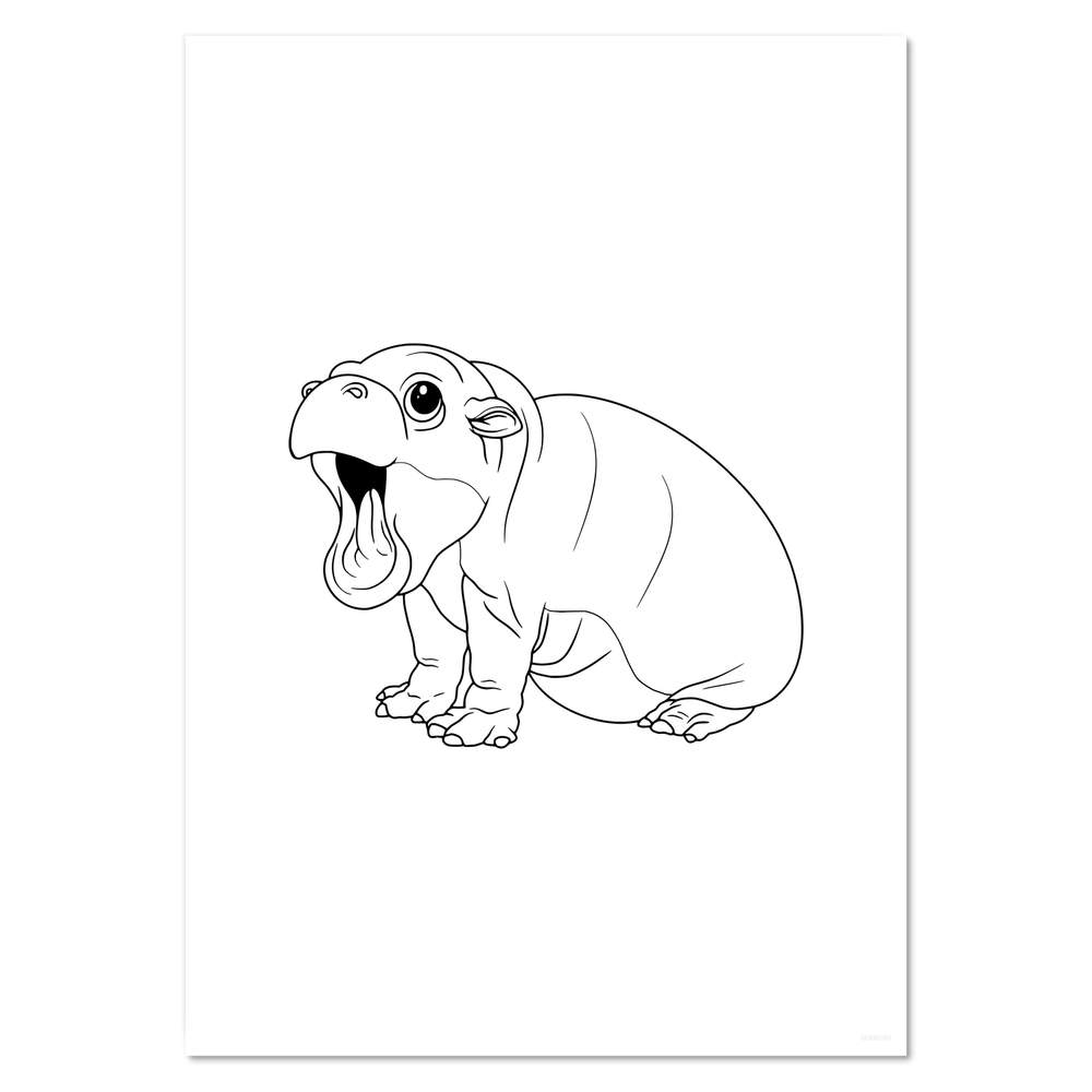 'Roaring Baby Pygmy Hippo' Wall Posters / Prints (PP050657) - Picture 5 of 14