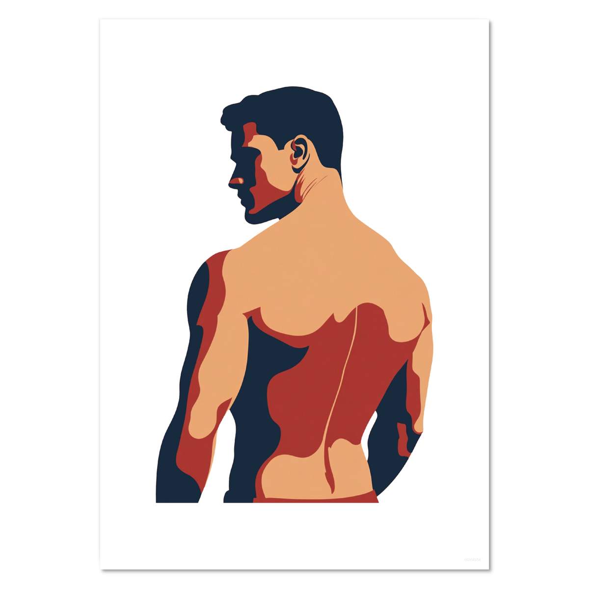 A4 'Minimalist Muscular Man ' Wall Poster / Print (PP00304204)