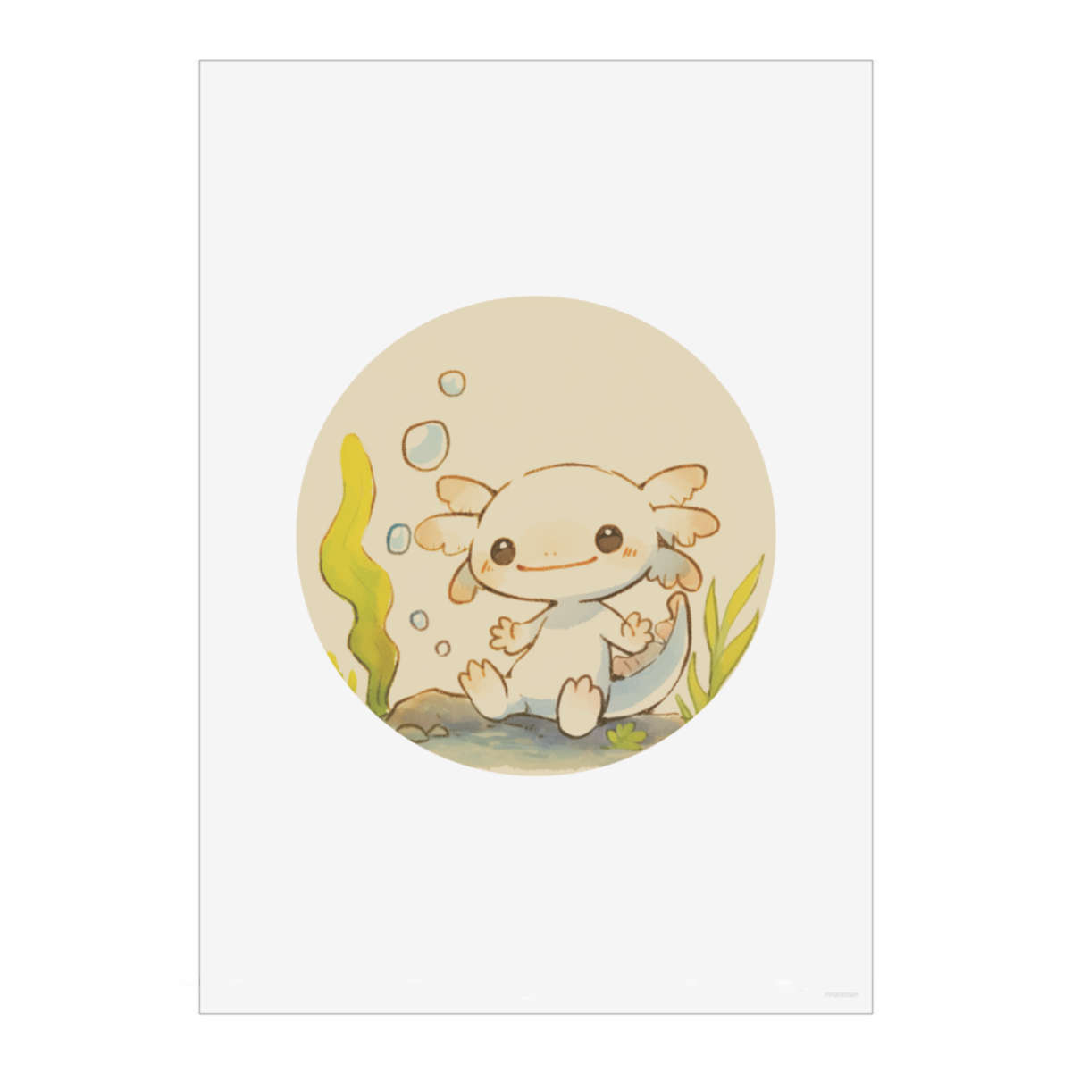 'Axolotl Underwater' Wall Art Poster - A4 Portrait - Unframed Wall Art Print for Home Decor - 297mm / 11.7in (PP00305991)