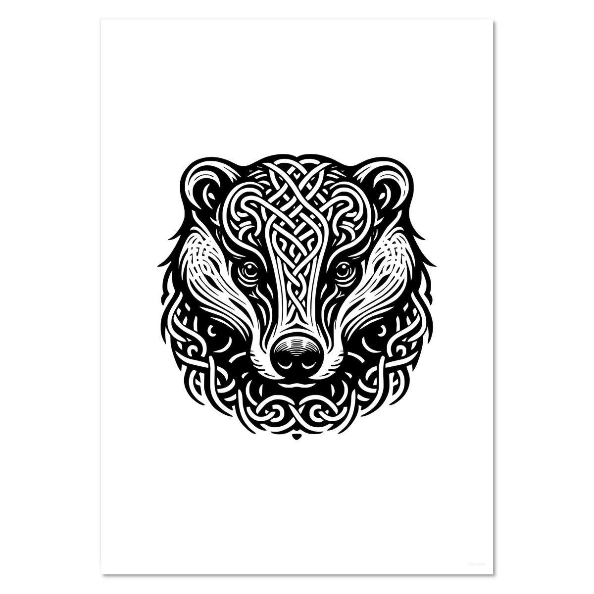 A4 'Celtic Badger' Wall Poster / Print (PP00313485)