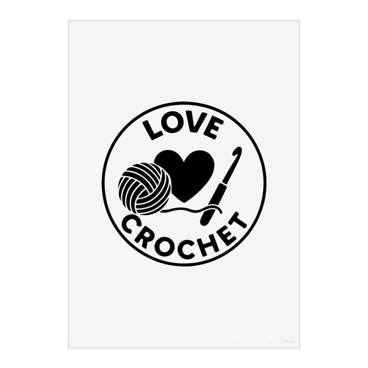 'Love Crochet' Wall Art Poster Print -  Unframed Artwork for Home Decor - A4 Portrait (PP00315449)