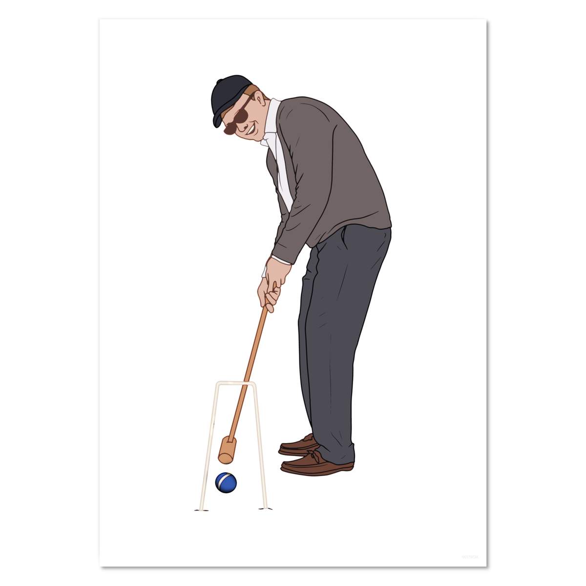 A4 'Man Playing Croquet' Wall Poster / Print (PP00319528)