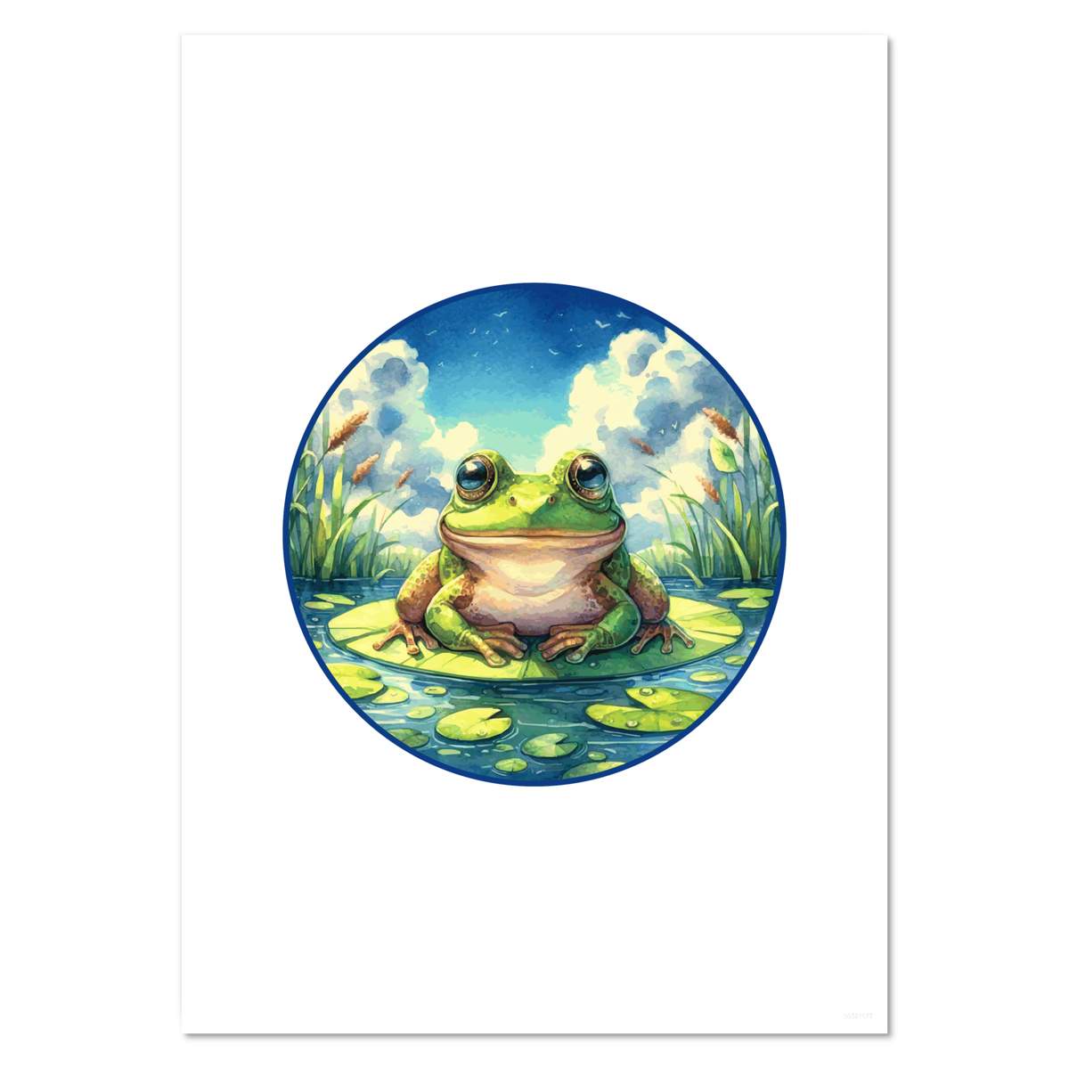 A4 'Frog On Lily Pad' Wall Poster / Print (PP00321177)