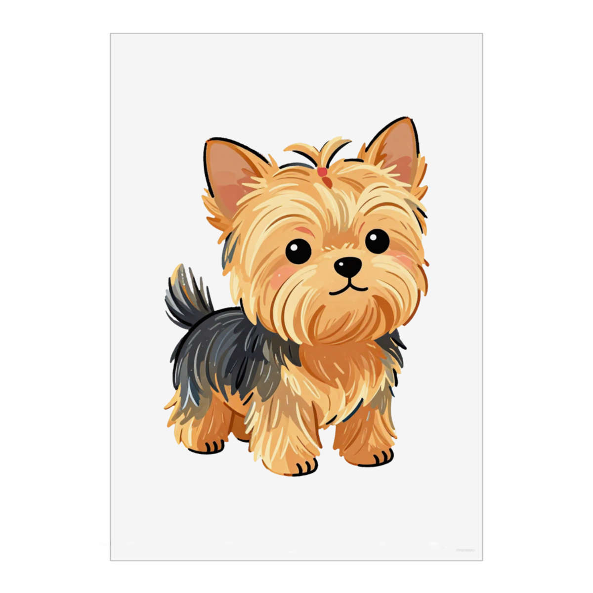 'Chibi Yorkshire Terrier' Wall Art Poster Print -  Unframed Artwork for Home Decor - A4 Portrait (PP00350861)