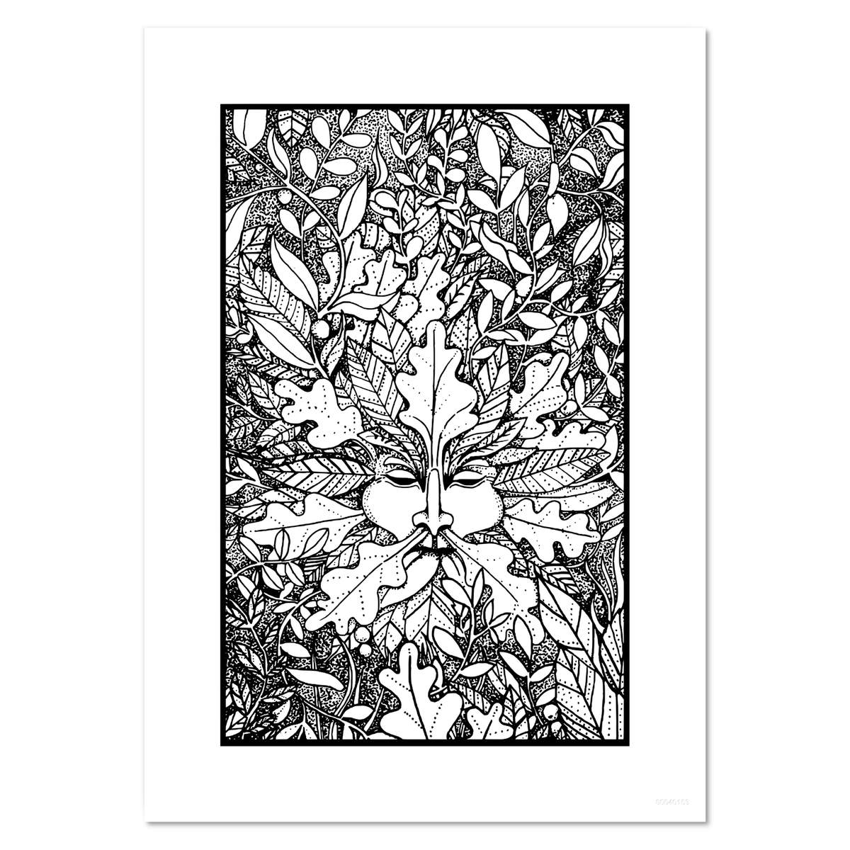 A5 'Green Man & Leaves' Wall Poster / Print (PP00040153)