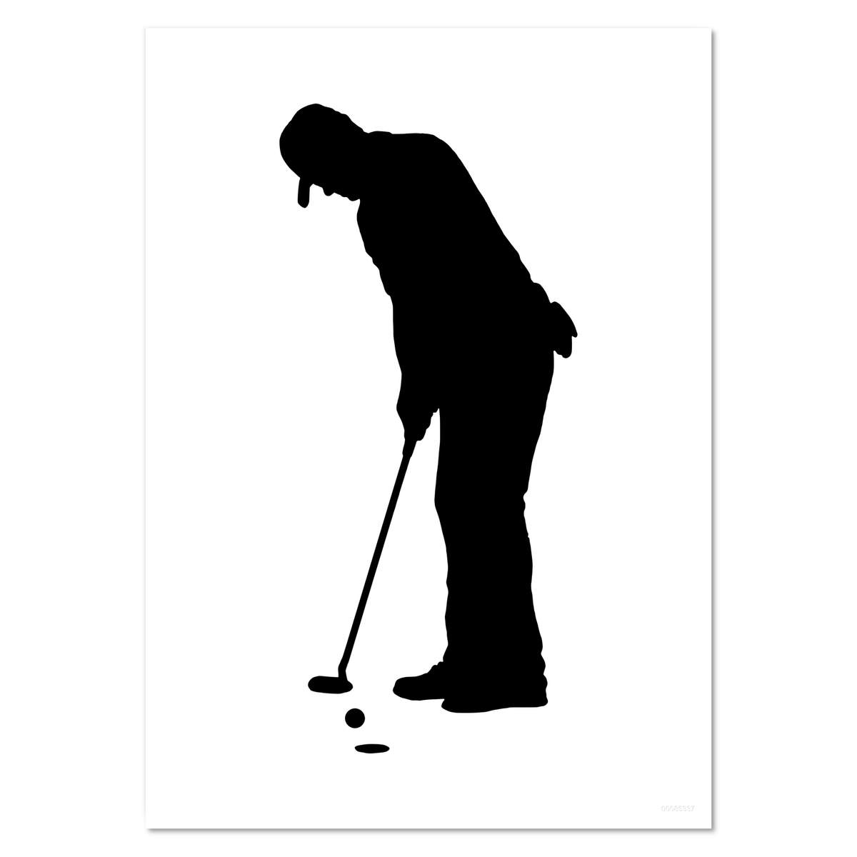 'Putting Golfer Silhouette' Wall Posters / Prints (PP027296)
