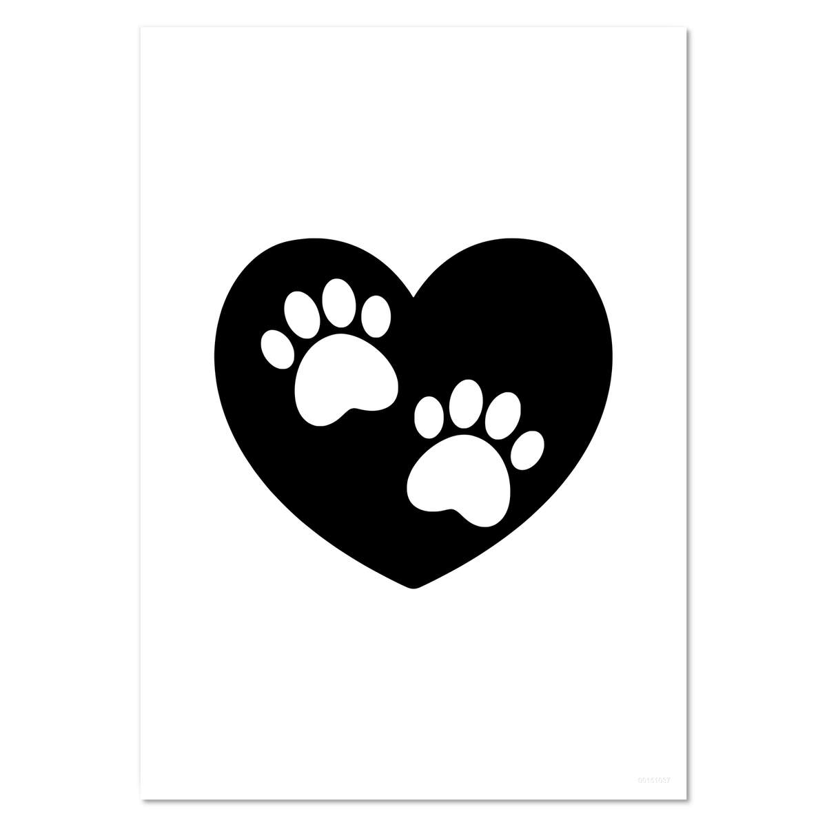 'Pawprint Heart' Wall Posters / Prints (PP029582)
