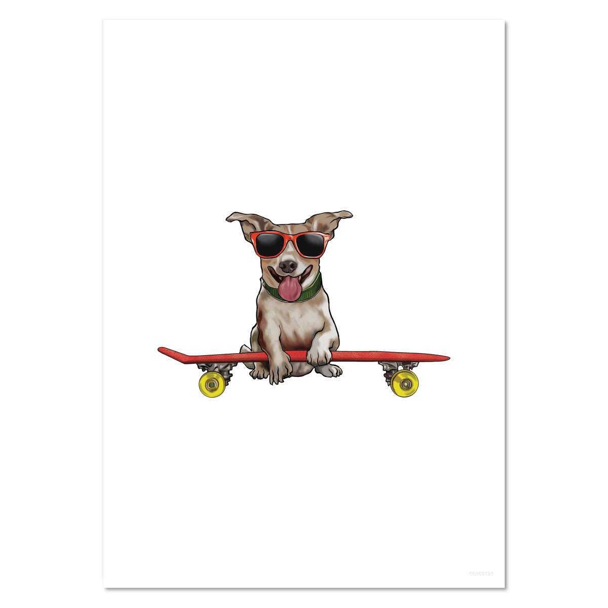 A5 'Cool Skateboard Dog' Wall Poster / Print (PP00168121)