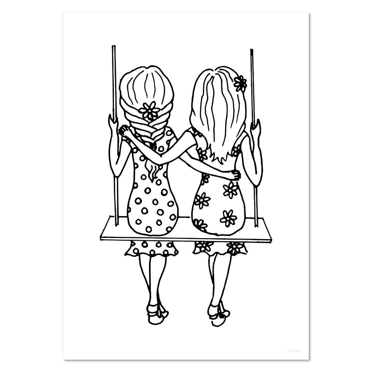 A5 'Sisters On A Swing' Wall Poster / Print (PP00178486)