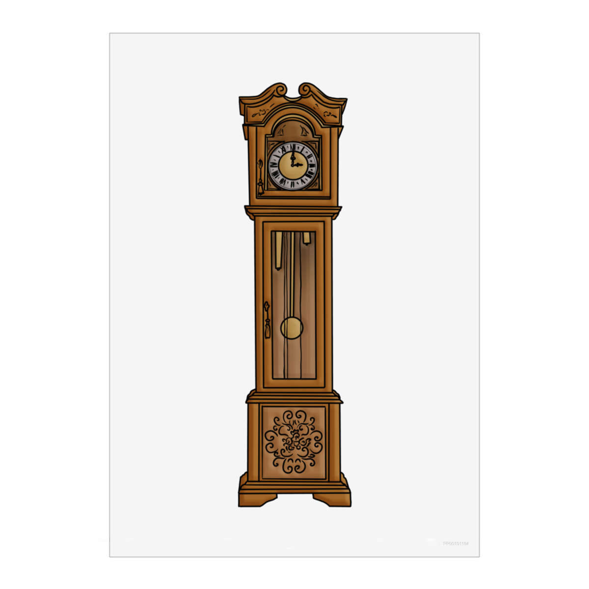 'Grandfather Clock' Wall Art Poster - A5 Portrait - Unframed Wall Art Print for Home Decor - 210mm / 8.3in (PP00191184)