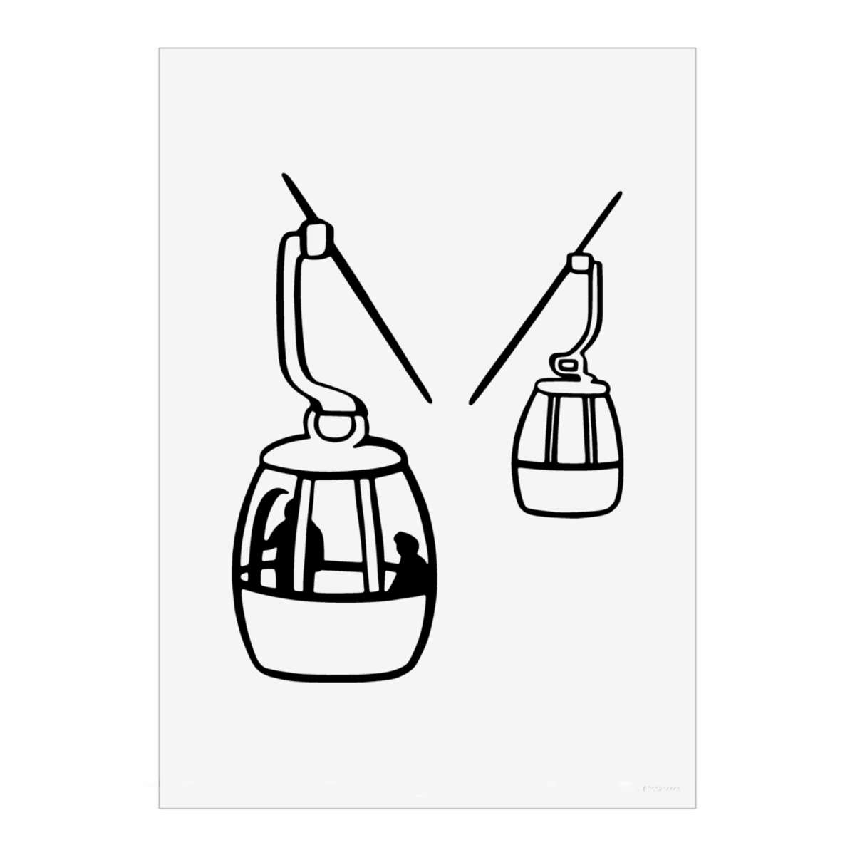 'Cable Cars' Unframed Wall Art Poster - Decorative Print for Home Decor (PP024322)