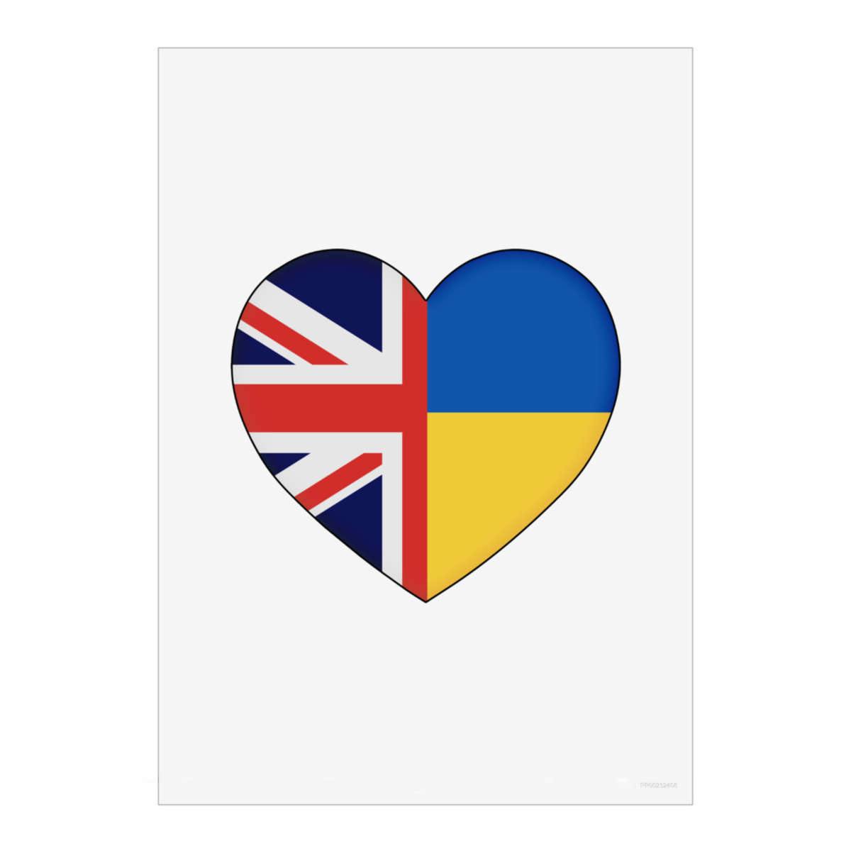 'UK Ukraine Flag Heart' Unframed Wall Art Poster - Decorative Print for Home Decor (PP038247)