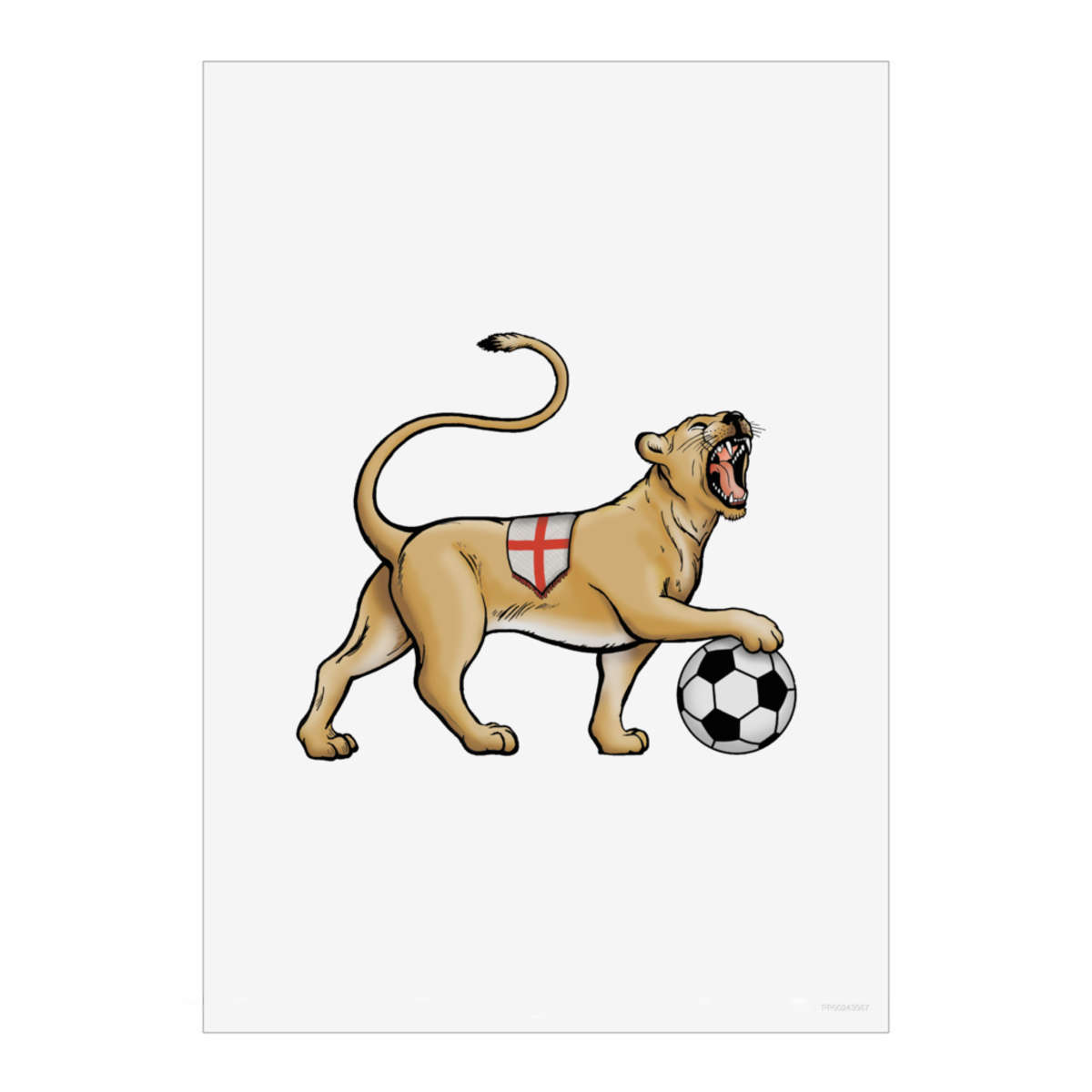 'England Lioness Football' Unframed Wall Art Poster - Decorative Print for Home Decor (PP040149)