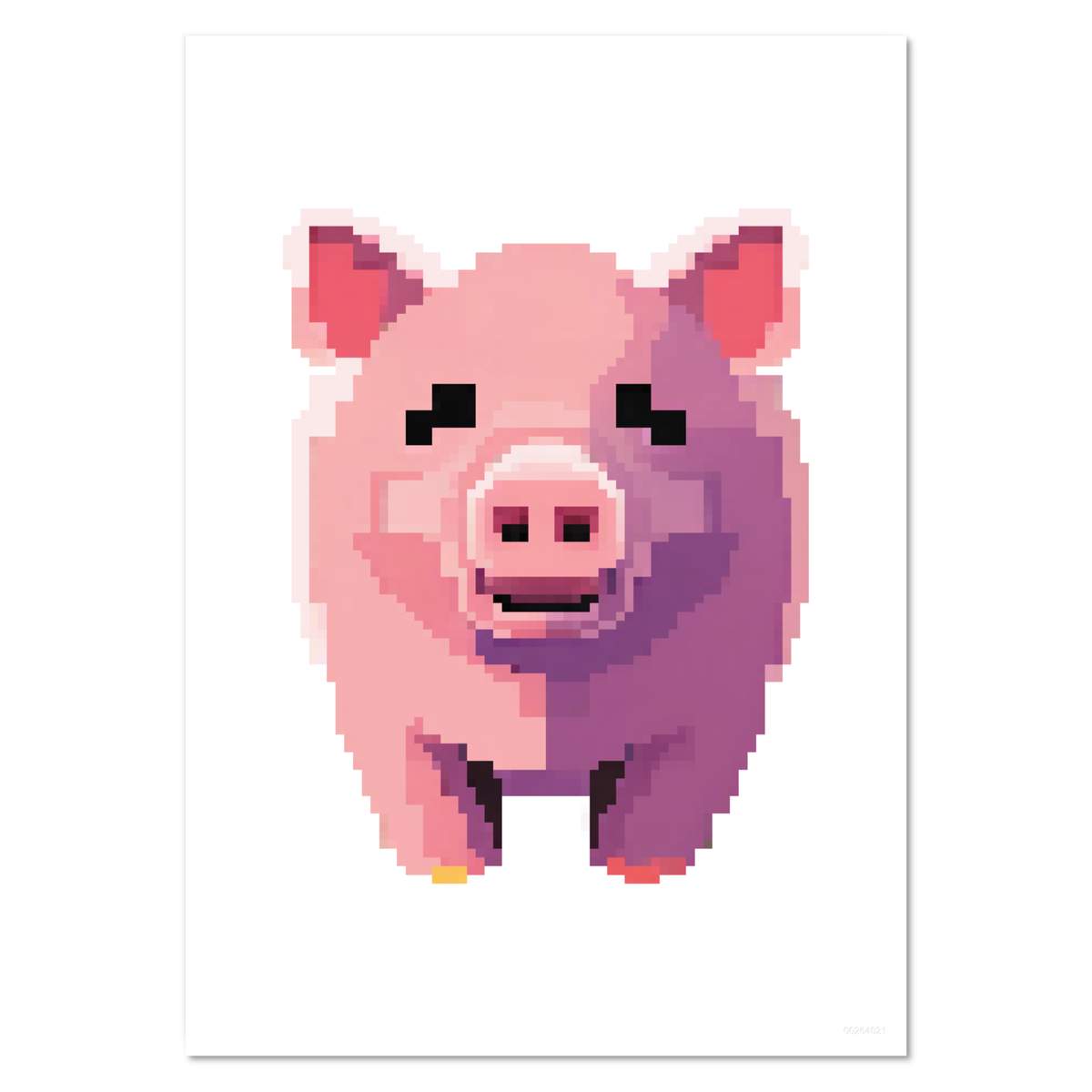 'Pixel Art Pig' Wall Posters / Prints (PP044605)