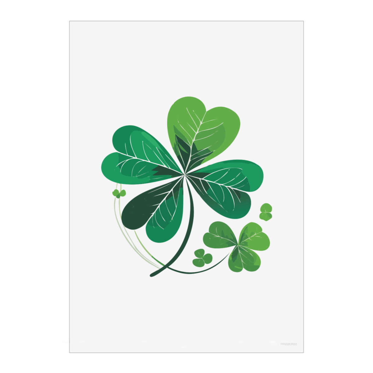 'Green Clover Leaves' Unframed Wall Art Poster - Decorative Print for Home Decor (PP045323)