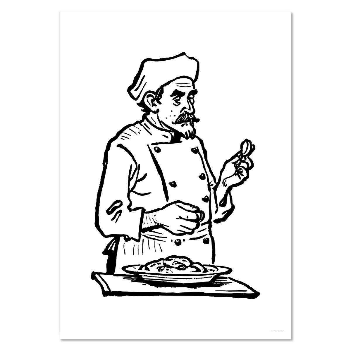 A5 'Culinary Chef Tastes Food' Wall Poster / Print (PP00271636)