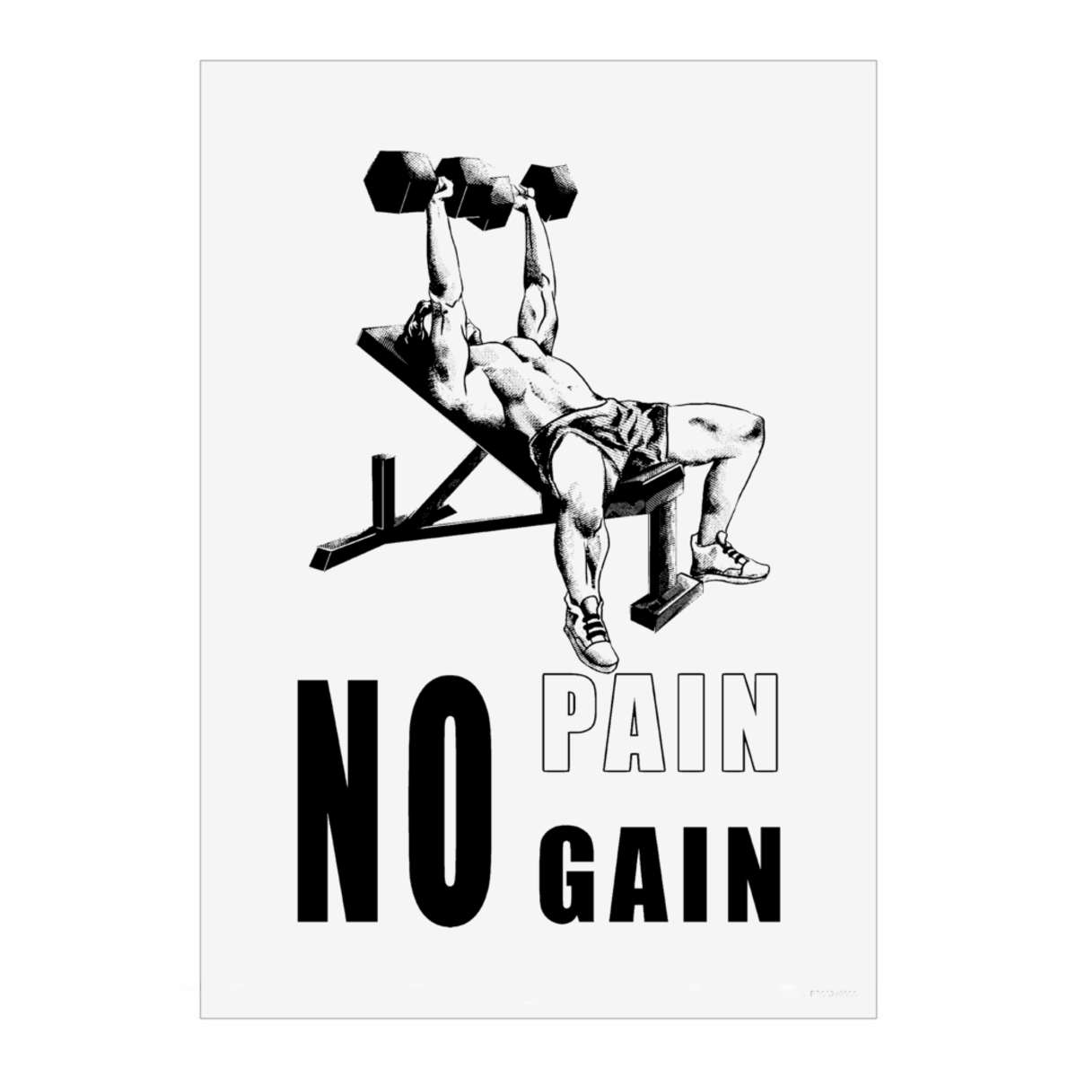 'Strength & Dumbbells' Wall Art Poster - A5 Portrait - Unframed Wall Art Print for Home Decor - 210mm / 8.3in (PP00278906)
