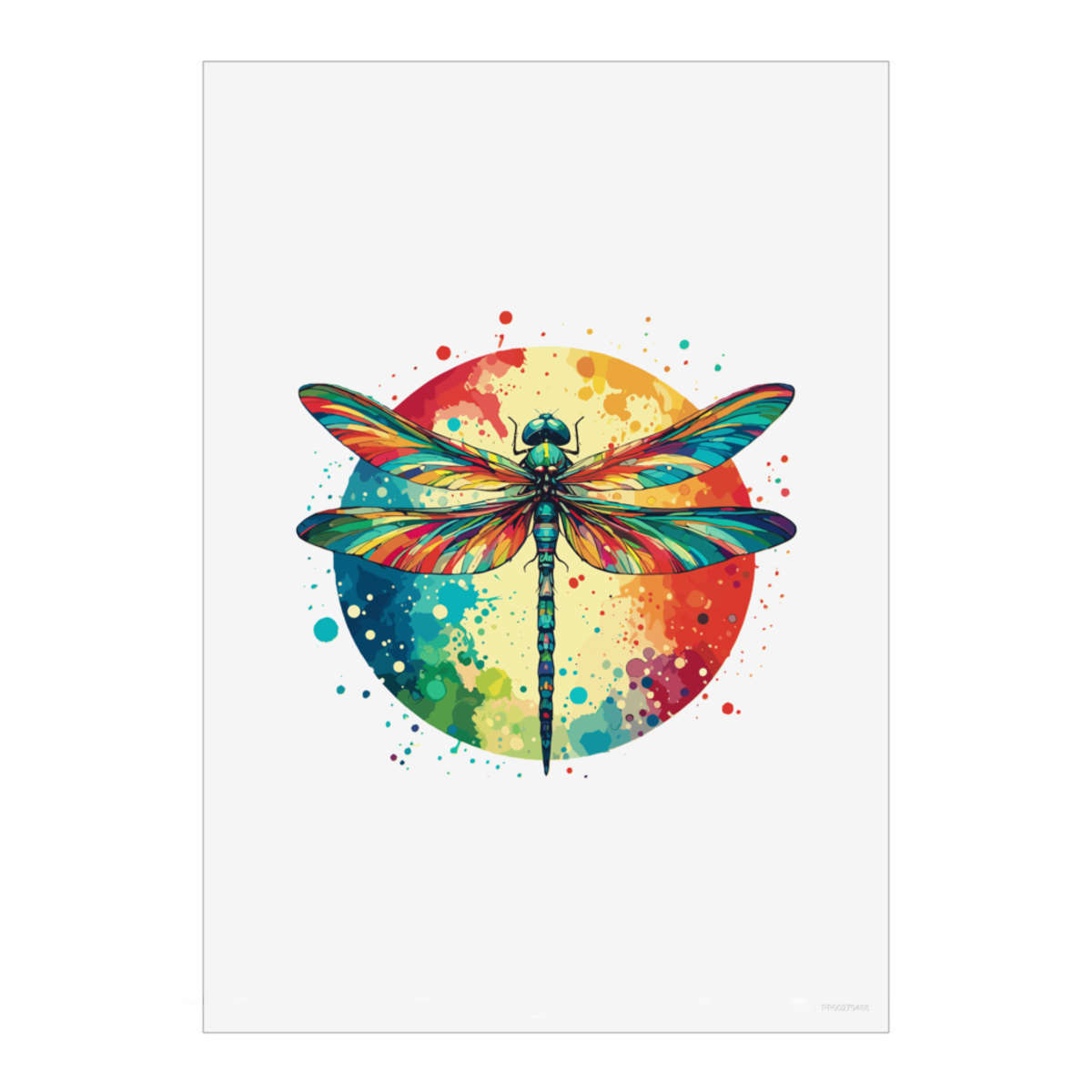 'Colourful Dragonfly' Wall Art Poster Print -  Unframed Artwork for Home Decor - A5 Portrait (PP00279488)