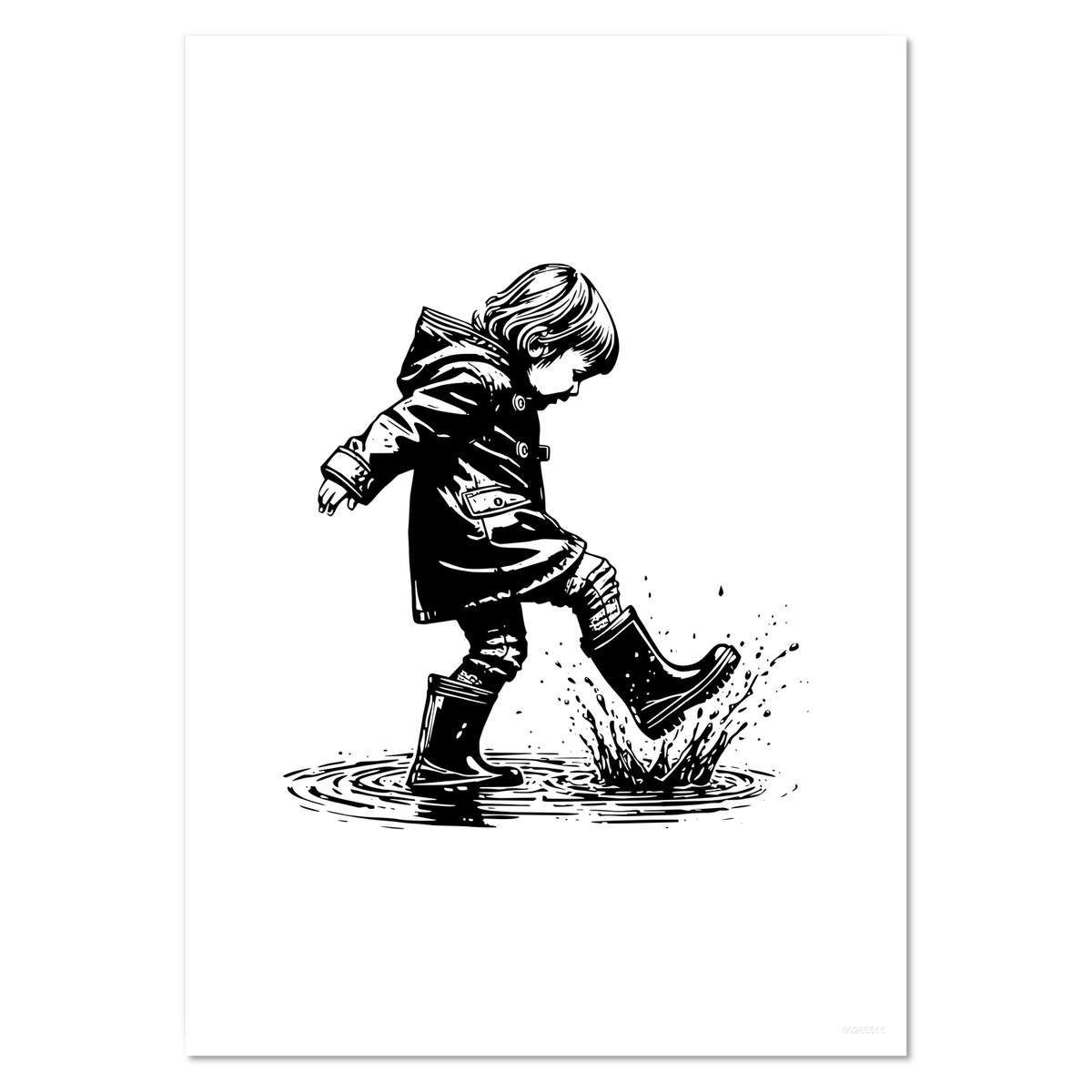 'Splashing In Puddles' Wall Posters / Prints (PP048671)