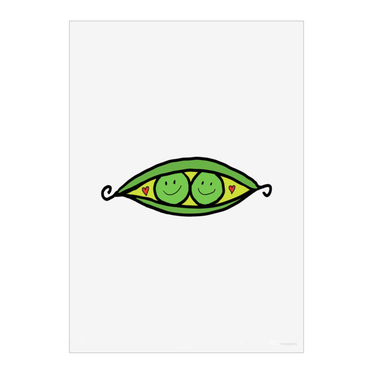 'Two Happy Peas in a Pod' Wall Art Poster - A5 Portrait - Unframed Wall Art Print for Home Decor - 210mm / 8.3in (PP00287578)