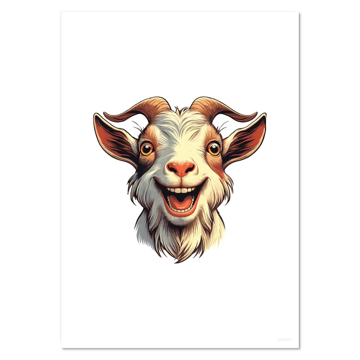 'Happy Goat Portrait' Wall Posters / Prints (PP049621)