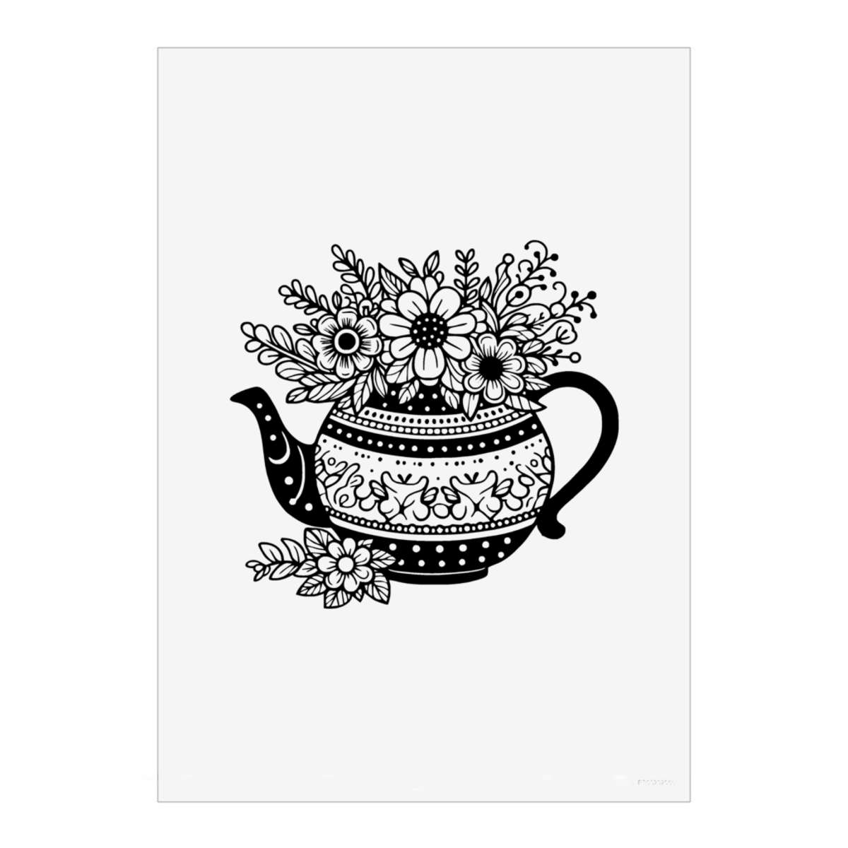 'Teapot Flower Planter' Wall Art Poster Print -  Unframed Artwork for Home Decor (PP049909)