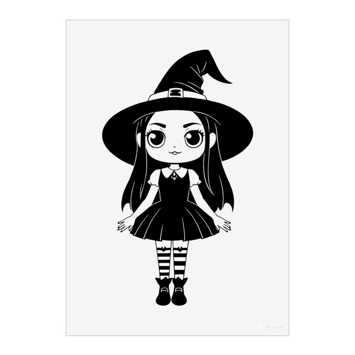 'Cute Wicked Witch' Wall Art Poster - A5 Portrait - Unframed Wall Art Print for Home Decor - 210mm / 8.3in (PP00292628)