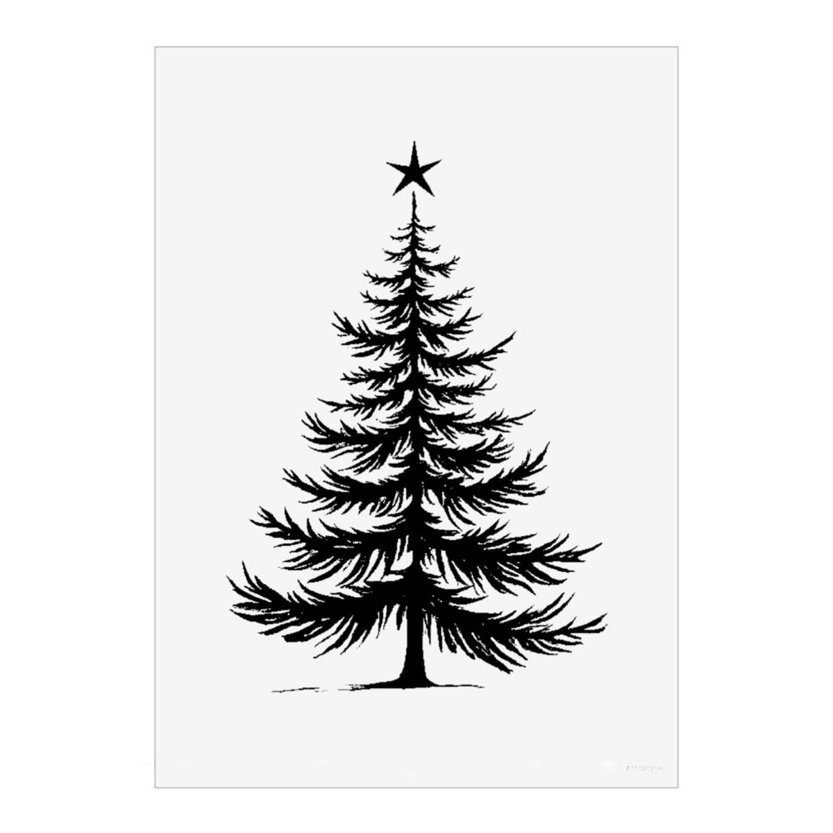 'Single Christmas Tree' Unframed Wall Art Poster - Decorative Print for Home Decor (PP051174)