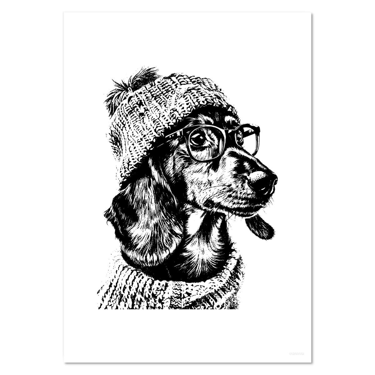 'Dachshund Wearing Glasses' Wall Posters / Prints (PP051258)