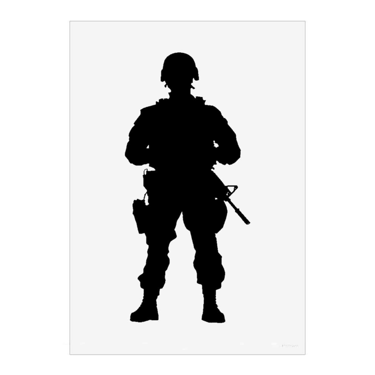 'Silhouette of a Soldier' Unframed Wall Art Poster - Decorative Print for Home Decor (PP051799)