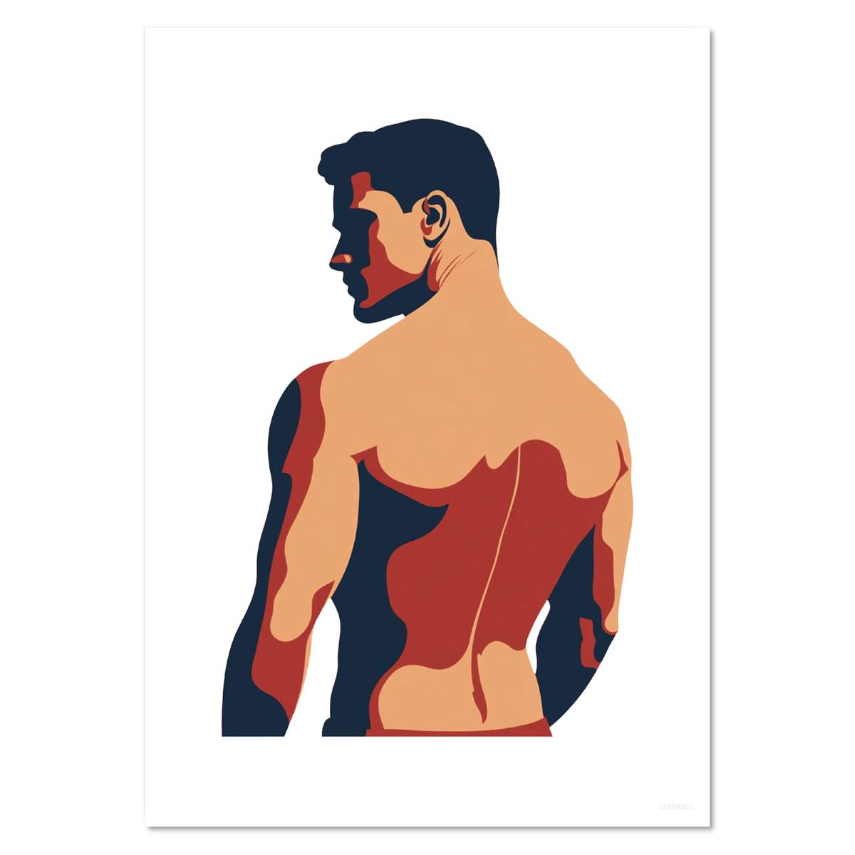 A5 'Minimalist Muscular Man ' Wall Poster / Print (PP00304203)