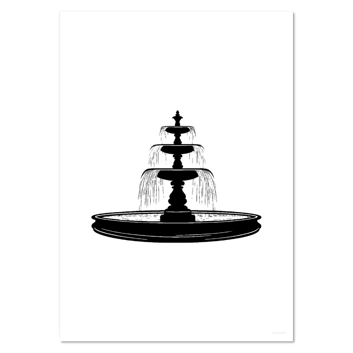 'Garden Fountain ' Wall Posters / Prints (PP052471)
