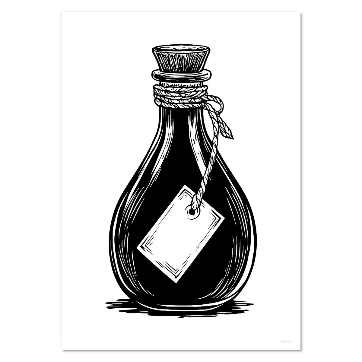'Vintage Potion Bottle with Tag ' Wall Posters / Prints (PP052897)