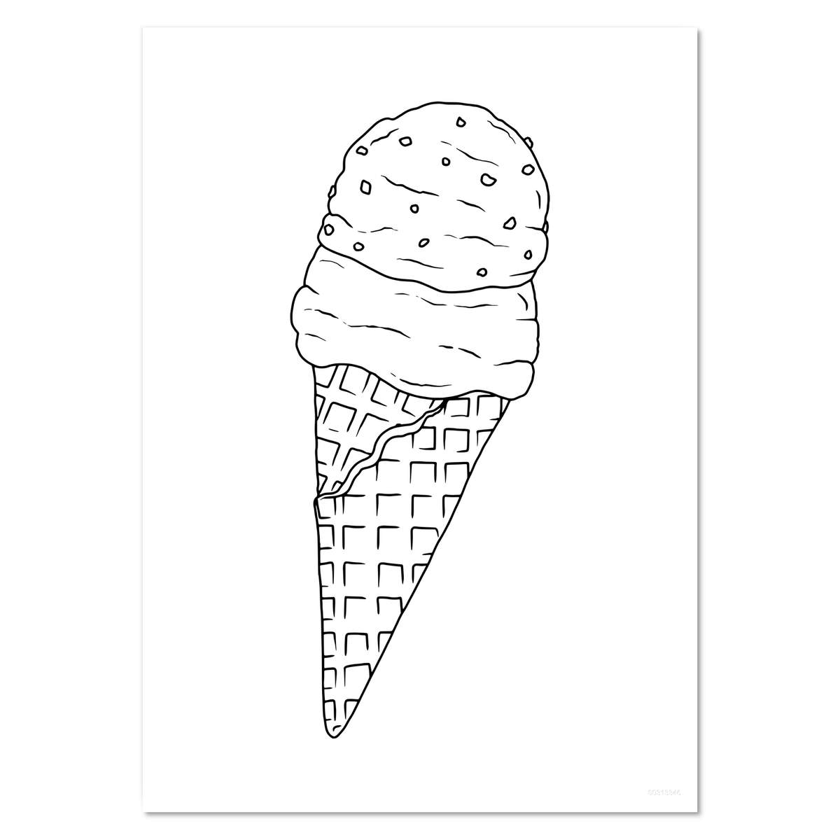'Double Scoop Ice Cream Cone' Wall Posters / Prints (PP053617)
