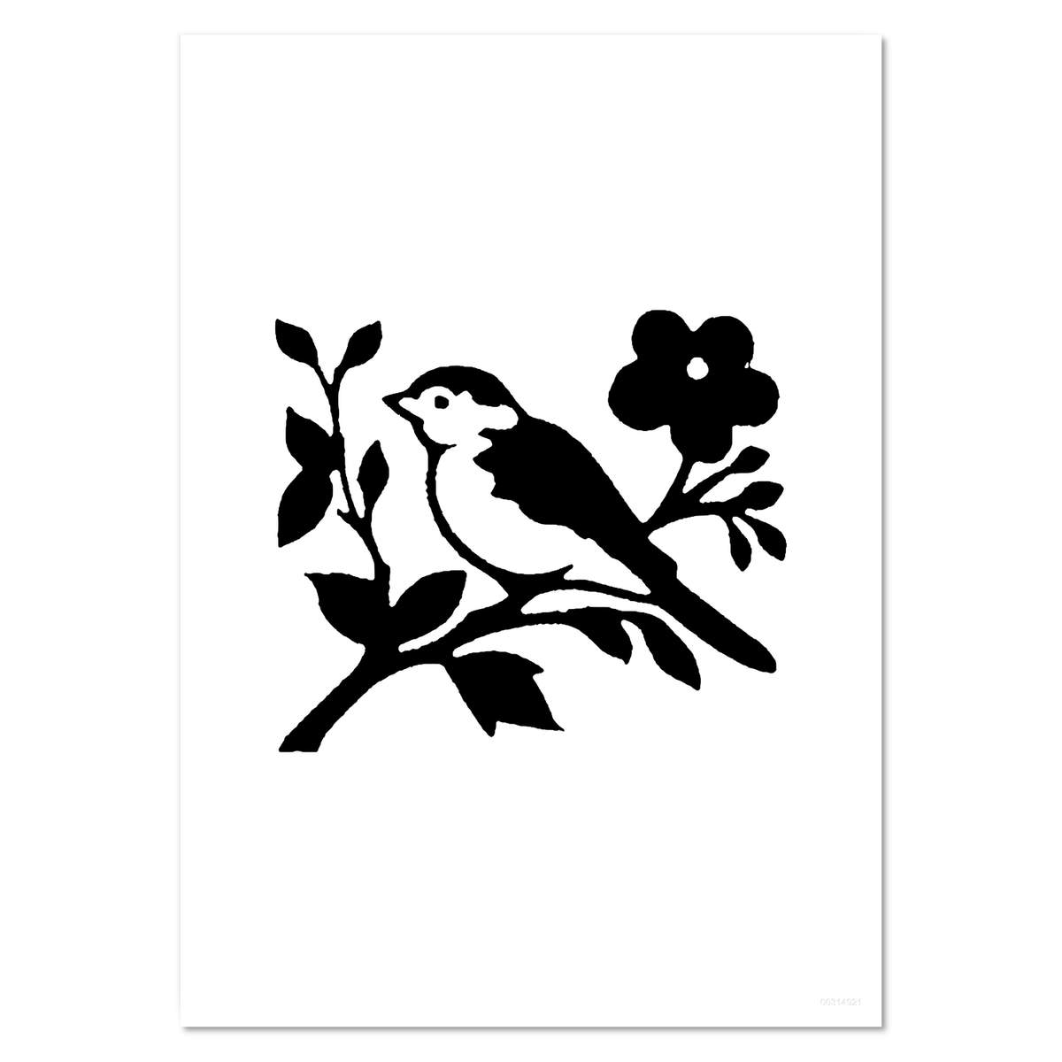 'Bird Sitting on Tree Branch' Wall Posters / Prints (PP053899)